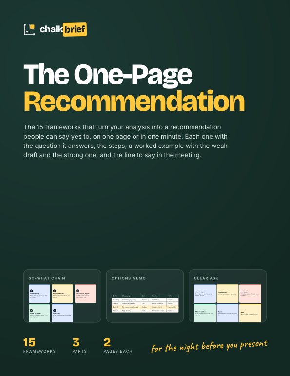 The One-Page Recommendation